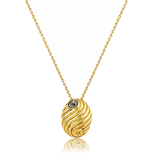 Colar curto oval cristal ouro vintage semijoia
