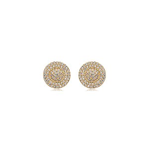 Brinco redondo zircônia ouro semijoia 24a07017