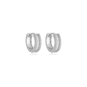 Brinco argolinha zircônia ródio semijoia 24k12103