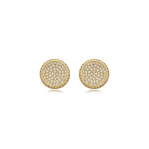 Brinco redondo zircônia ouro semijoia 24a07039