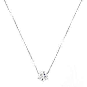 Colar moissanite Elaine Palma ponto de luz 6,5 mm prata 925