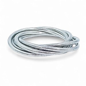 Pulseira mola ródio semijoia