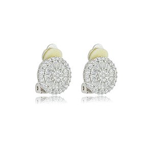 Brinco pressão pizza zircônia ródio semijoia 18k06004