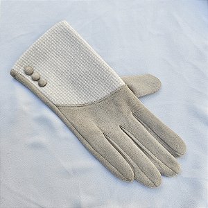 Luvas de veludo creme xadrez