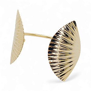 Bracelete leque duplo ouro semijoia