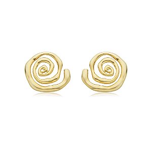 Brinco espiral ouro fosco semijoia 49015