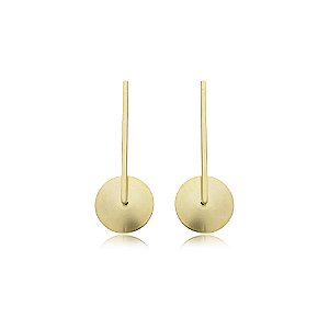 Brinco palito ouro fosco semijoia 34767