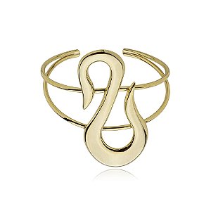 Bracelete curvado ouro semijoia 49245