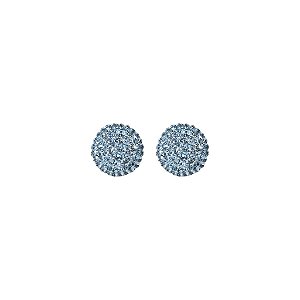 Brinco botão p Leticia Sarabia cristal azul aquamarine 6274