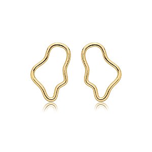 Brinco orgânico ouro semijoia BA 7305