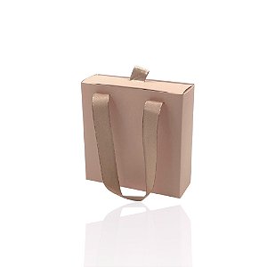 SACOLA CAIXINHA DE PRESENTE ROSA CLARO MÉDIA CONJUNTO