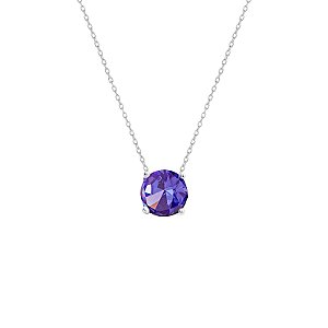 Colar corrente cristal tanzanita prata 925