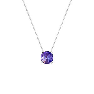 Colar corrente cristal tanzanita prata 925