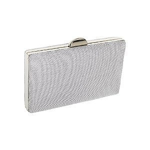 Clutch retangular tecido cinza E-3