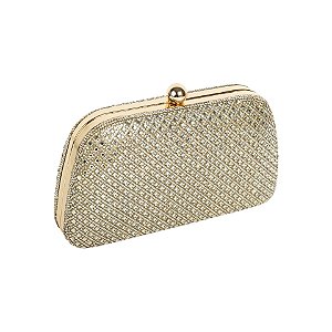 Clutch trapézio cristais dourado FSS-65