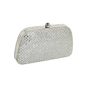 Clutch trapézio cristais prateado FSS-65