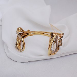 Bracelete Claudia Arbex cristais ouro vintage