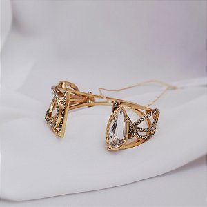 Bracelete Claudia Arbex cristais ouro vintage