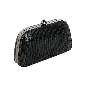 Clutch trapézio strass preto FSS-60