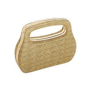 Clutch palha marrom escuro S-400