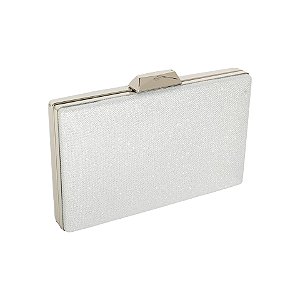 Clutch retangular prateada K-86