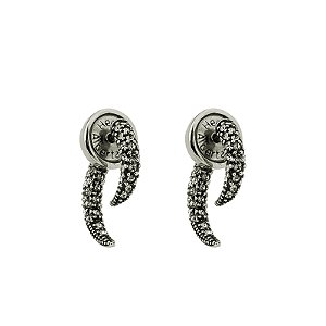 Brinco Hector Albertazzi mini safari strass prata boho