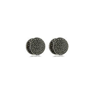 Brinco Hector Albertazzi front back strass prata boho