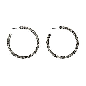 Brinco argola Hector Albertazzi black diamond prata boho
