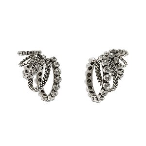 Brinco ear cuff Hector Albertazzi aros black diamond prata boho