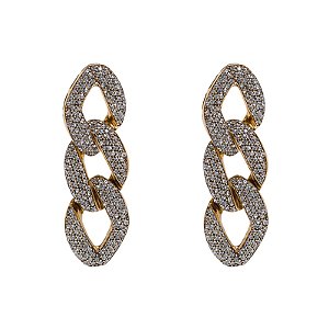 Brinco Hector Albertazzi elos grume black diamond ouro vintage