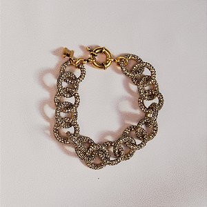 Pulseira Hector Albertazzi elos new york strass ouro vintage