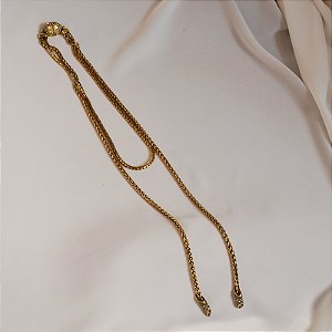 Colar Hector Albertazzi ponta dupla cristais ouro vintage