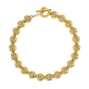 Colar Hector Albertazzi zircônias ouro vintage