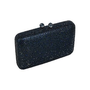 Clutch retangular strass azul S-283
