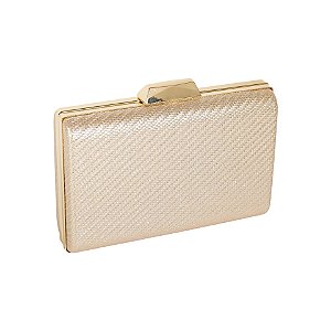 Clutch retangular texturizada dourada K-88