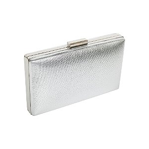 Clutch retangular prateada M-994