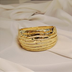 Bracelete ondulado vazado ouro semijoia