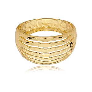 Bracelete ondulado vazado ouro semijoia