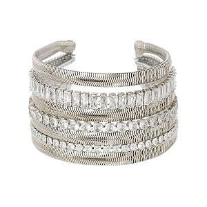Bracelete Juliana Manzini snake zircônia prateada