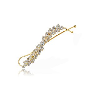 Presilha Rellie curvada zircônia dourado