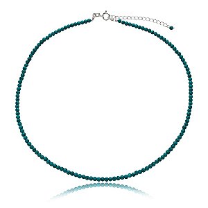 Colar pedra howlita turquesa prata 925