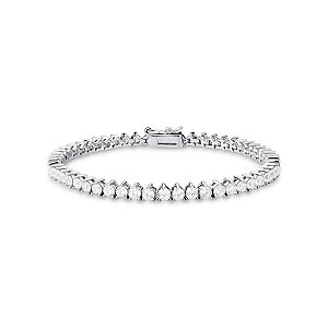 Pulseira zircônia cristal ródio semijoia