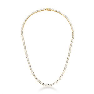 Colar curto zircônia cristal ouro semijoia