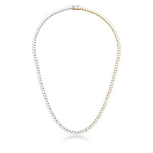 Colar curto zircônia cristal mix banhos ouro e ródio semijoia