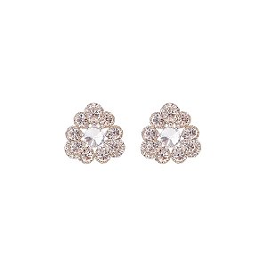 Brinco Leticia Sarabia flor cristal prateado B9163