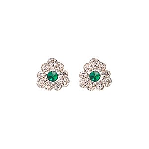 Brinco Leticia Sarabia flor cristal mix verde B9163