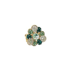 Anel ajustável Leticia Sarabia flor cristal mix verde A8085
