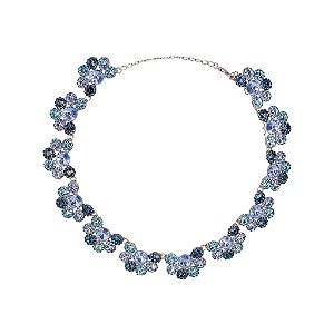 Colar Leticia Sarabia meia flor cristal mix azul CL9161