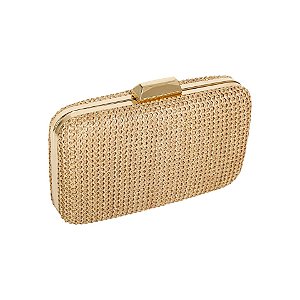 Clutch retangular ráfia nude  E-8