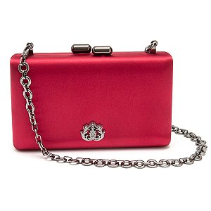 Clutch Isla retangular cetim vinho